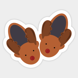 Retro Christmas Cozy Reindeer Slippers Holiday Aesthetic Sticker